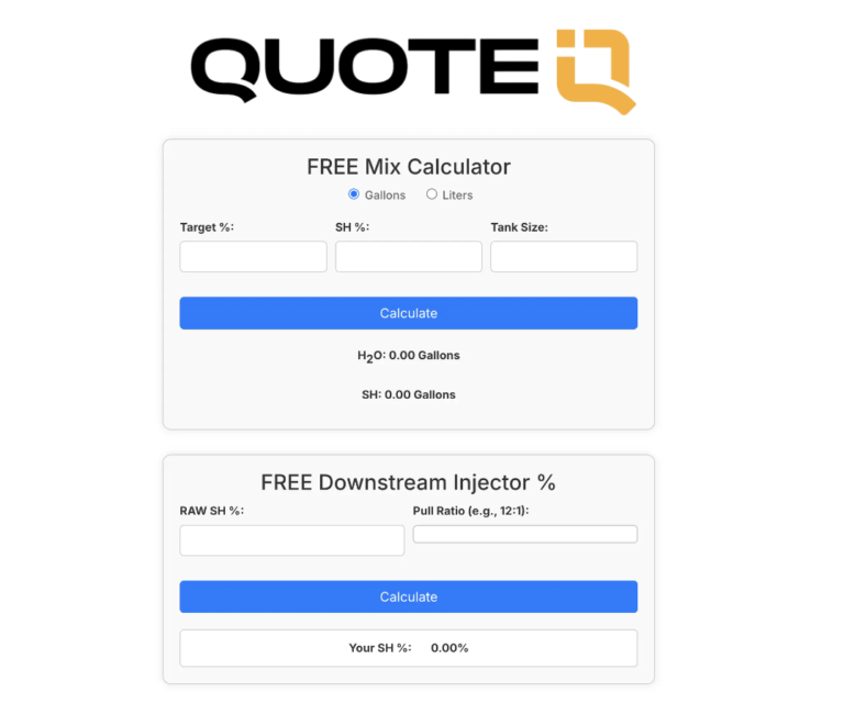 Pressure Washing and Softwashing FREE Mix Calculator