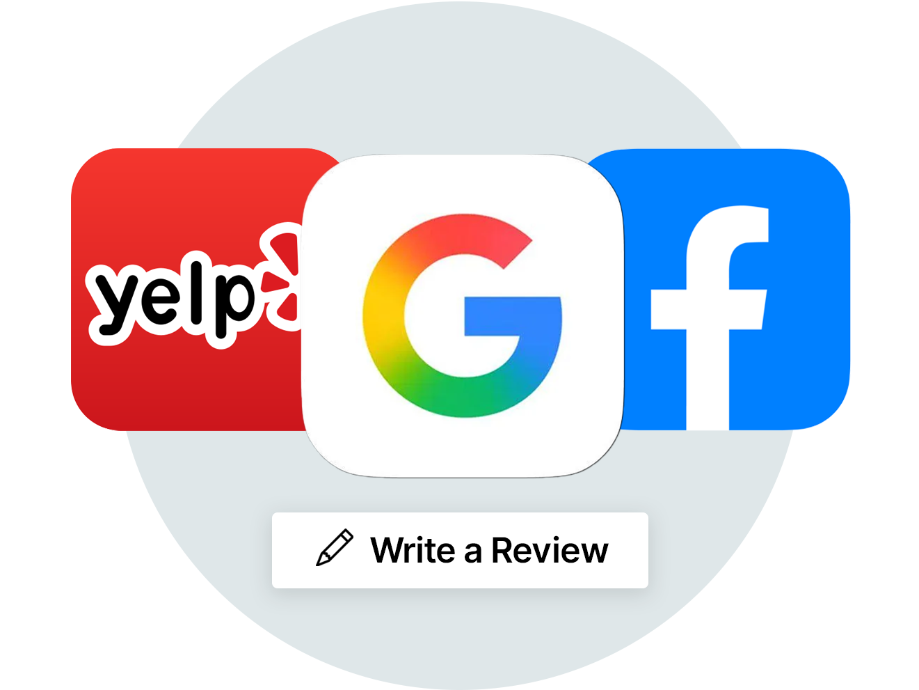 QuoteIQ Review Multiplier supports Google, Facebook, Yelp, and any review platform with a URL