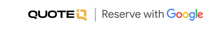 QuoteIQ and Google Reserve logos side by side, representing a booking integration for service businesses.