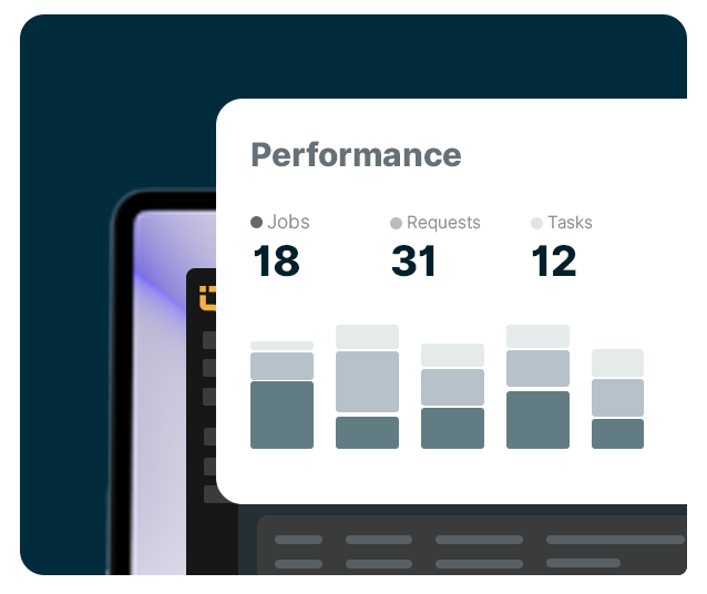 QuoteIQ AI Virtual Call Team Receptionist Performance dashboard showing total calls handled, average duration, lead qualification rate, spam detection, and call outcome analytics