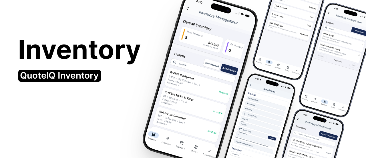 Contractor Inventory Management Software | QuoteIQ CRM