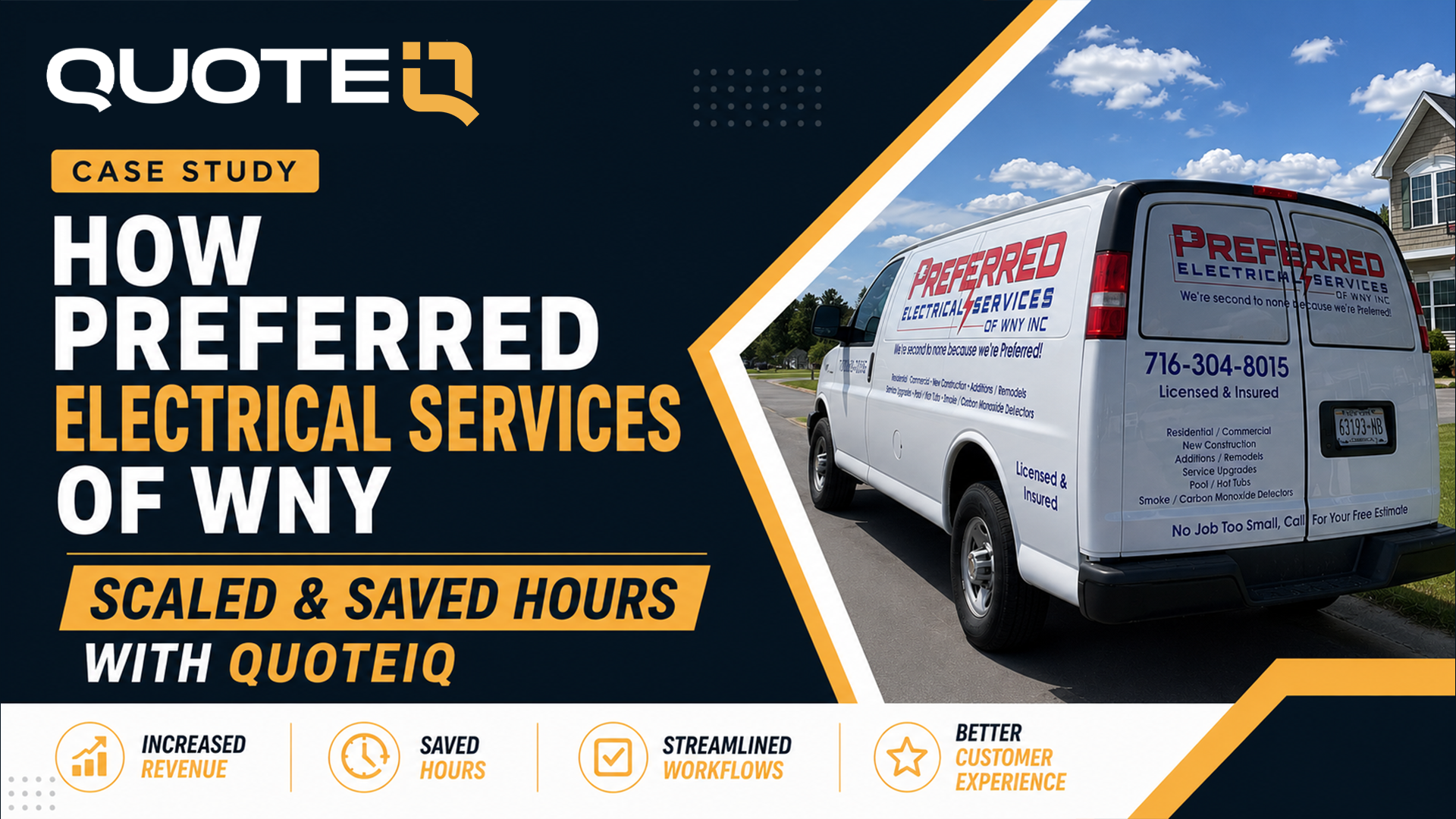 Preferred Electrical Services of Western New York electrical contractor case study — Niagara Falls QuoteIQ customer